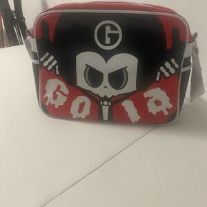 Gola Black and Red Crossbody Bag with Bold Graphic